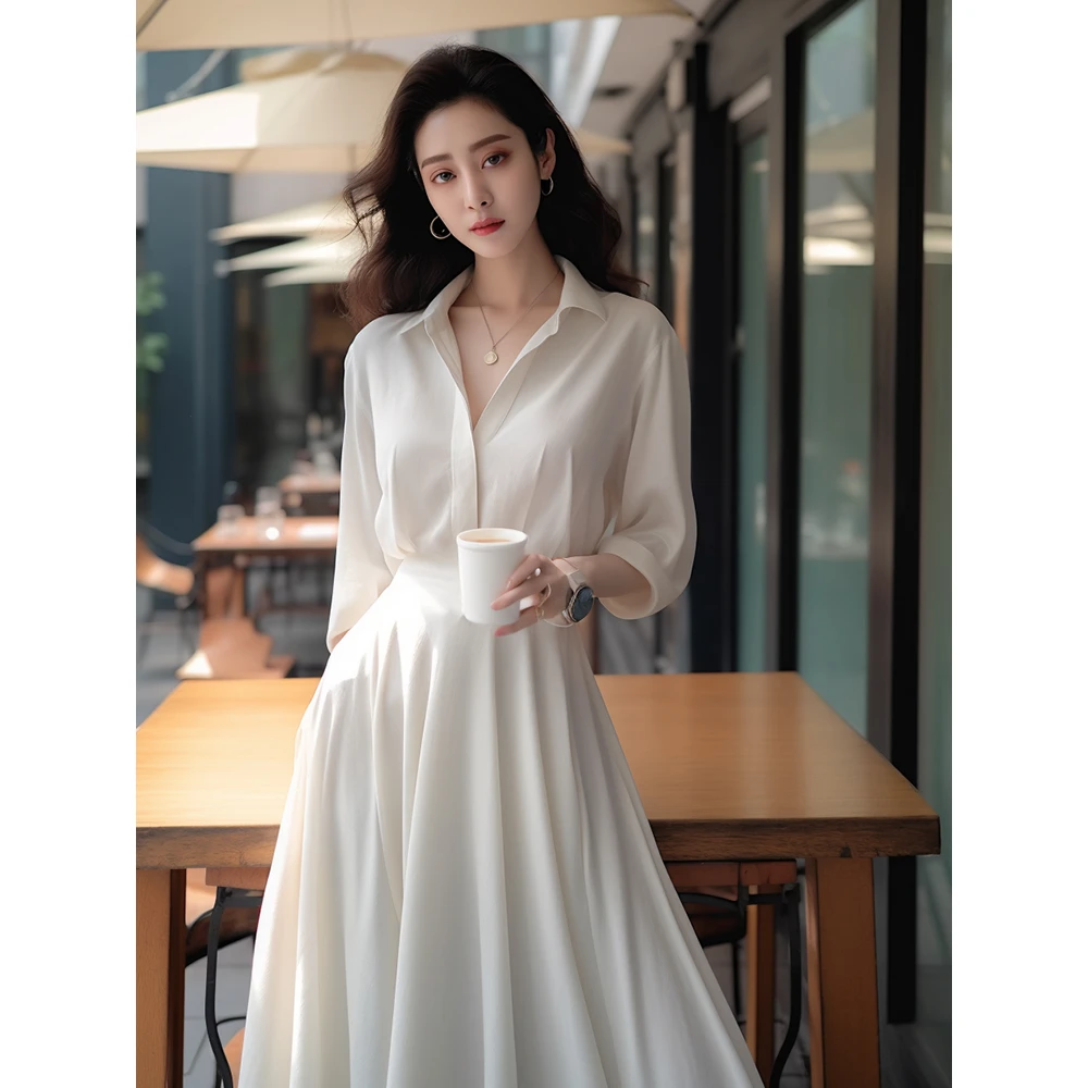 夏季正品上档次洋气减龄高级感高端气质新款爆款高贵衬衫连衣裙女