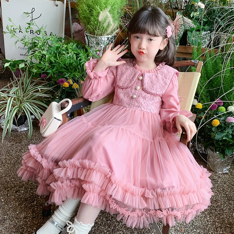 A2501女童连衣裙秋装2024新款儿童秋季蓬蓬纱公主裙小女孩裙子秋