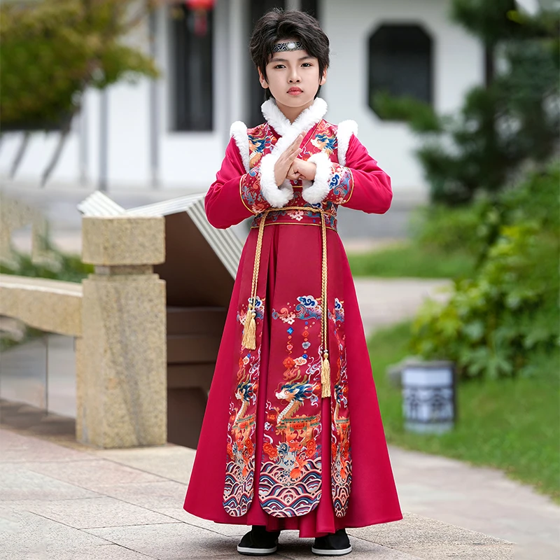 SL3269汉服男童秋冬古风小少爷唐装2024新款冬季儿童中国风古装