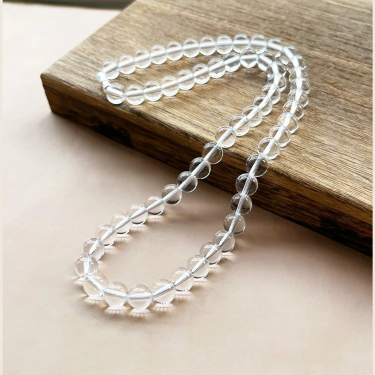 天然白水晶项链女款透明水晶原石锁骨链轻奢小众高级感颈链百搭