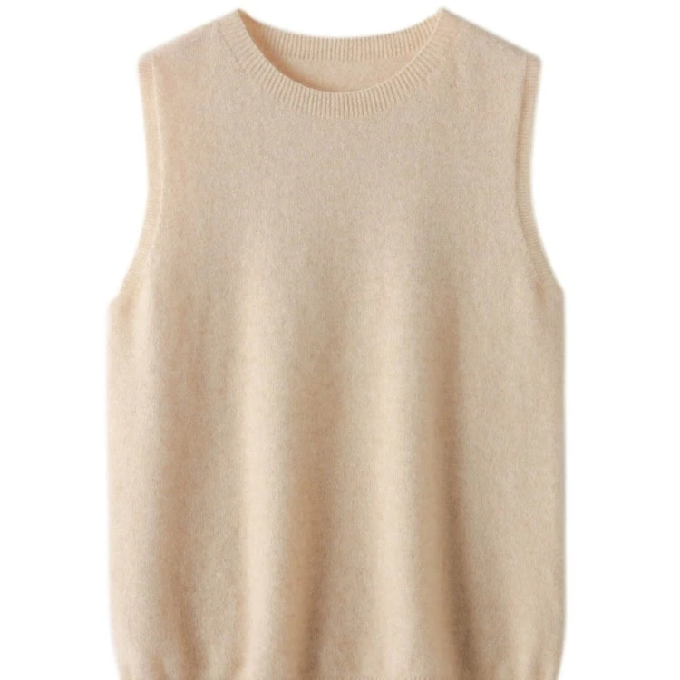 秋冬款一线成衣圆领内搭背心时尚百搭针织羊毛衫女