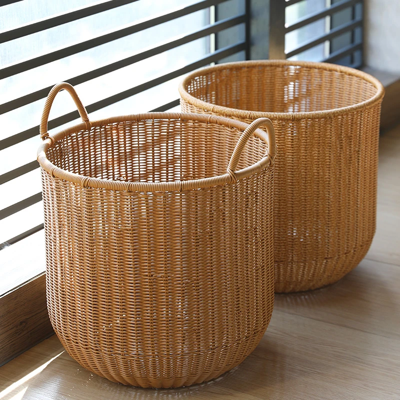 闲储大容量防水脏衣篮浴室脏衣服瑜伽垫器材收纳筐民宿洗衣篓仿藤