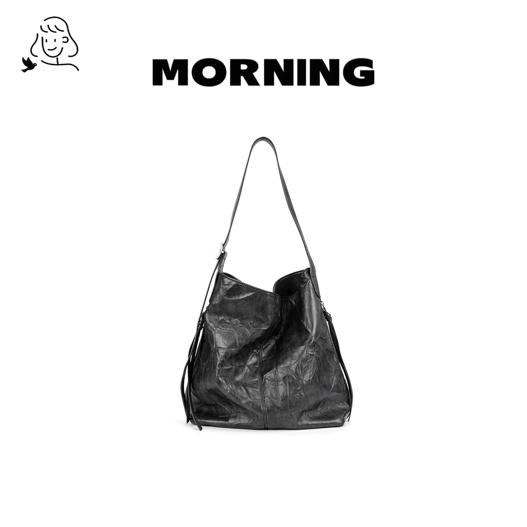 【中古灰】早安日记morning#81083时尚通勤慵懒斜挎大容量单肩包