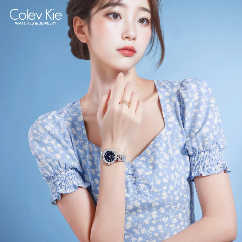 Colevkie正品小ck经典罗马星空系列轻奢气质女士防水石英表9002