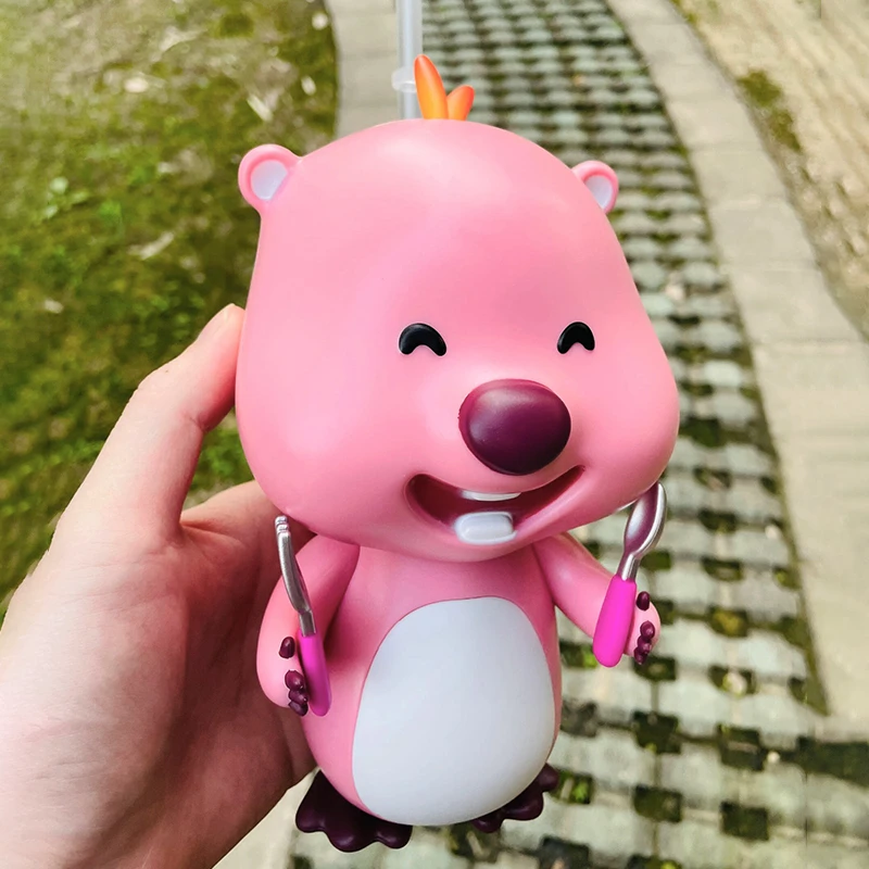 loopy水杯女明星造型杯子小海狸露比饮料杯玩偶瑞幸联名影城周边