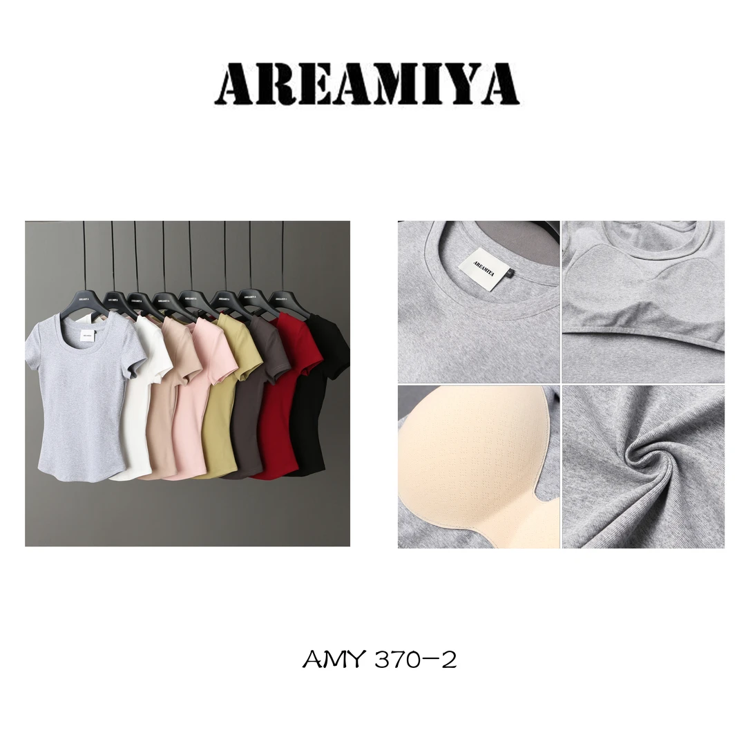 【张然然】凹凸有致原生T多色圆领带胸棉万能T-AMY370-胸棉