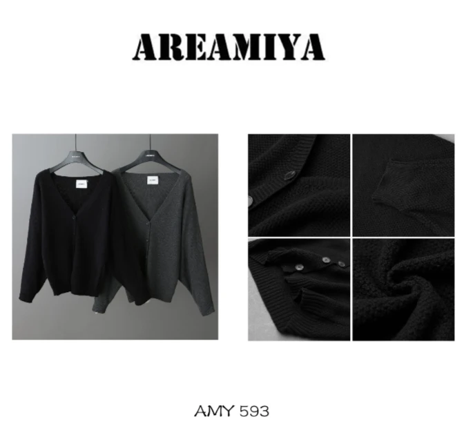 【鑫燃Kiki】又见新毛衣慵懒风纯色V领外搭毛衣开衫AMY593