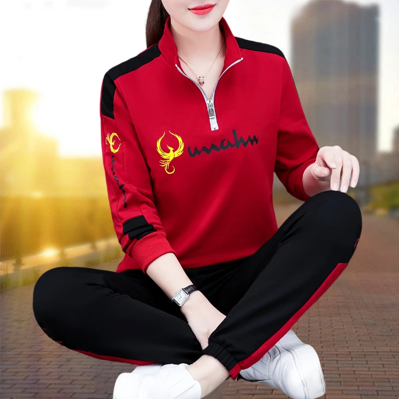 时尚运动服套装女2025春秋新款休闲卫衣中老年妈妈装广场舞两件套