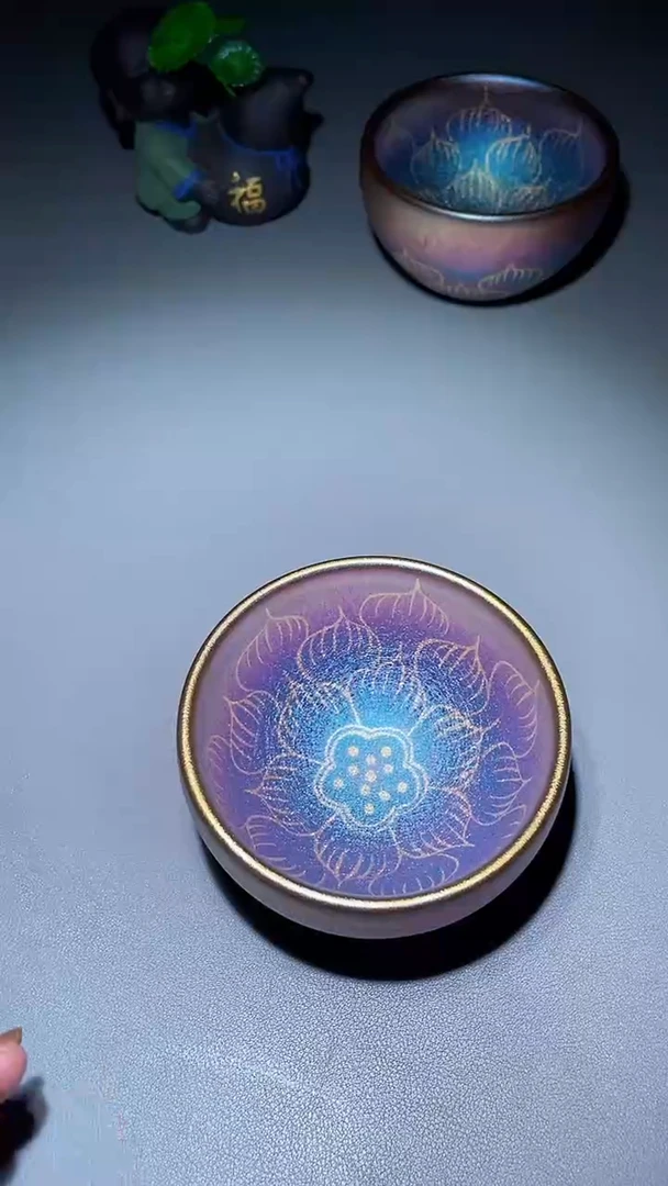 【闪购商品】瓷茶盏坲莲紫蓝钵礼盒