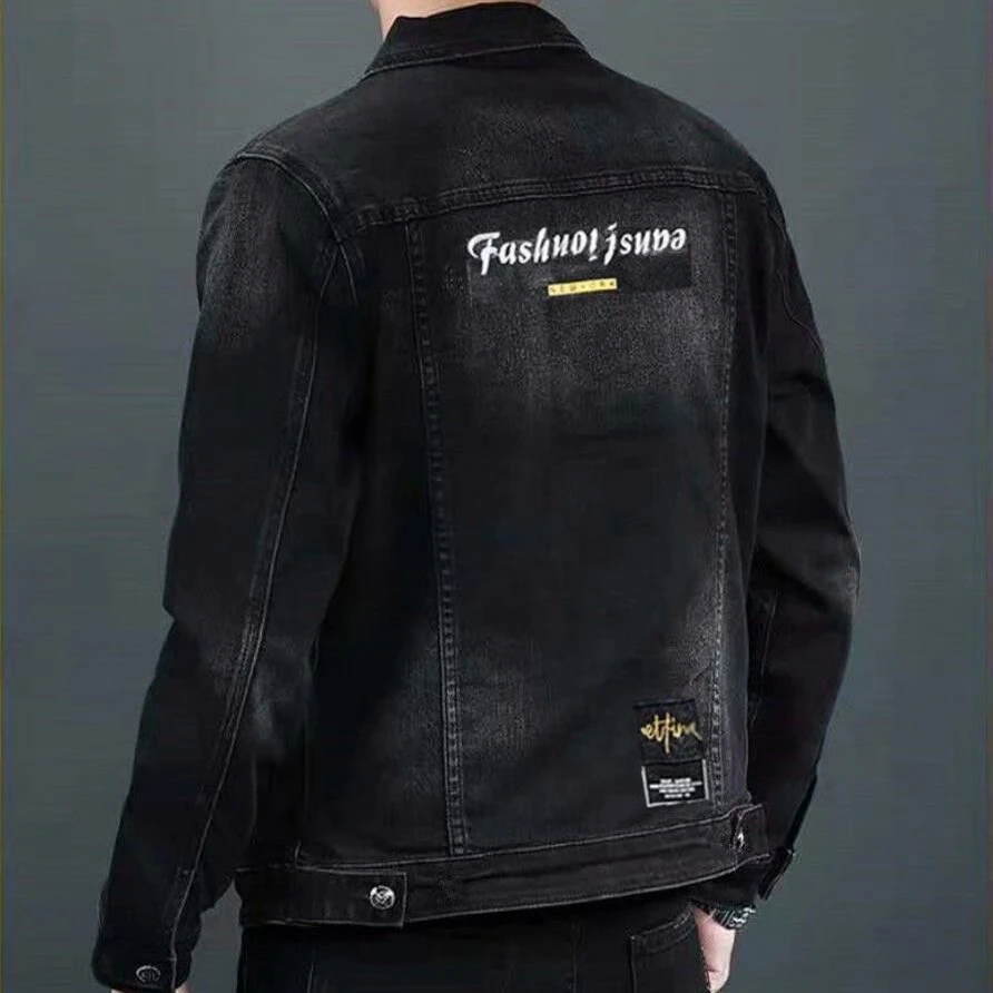 欧米朵冬季2024新款牛仔外套男士痞帅休闲上衣服修身工装百搭夹克