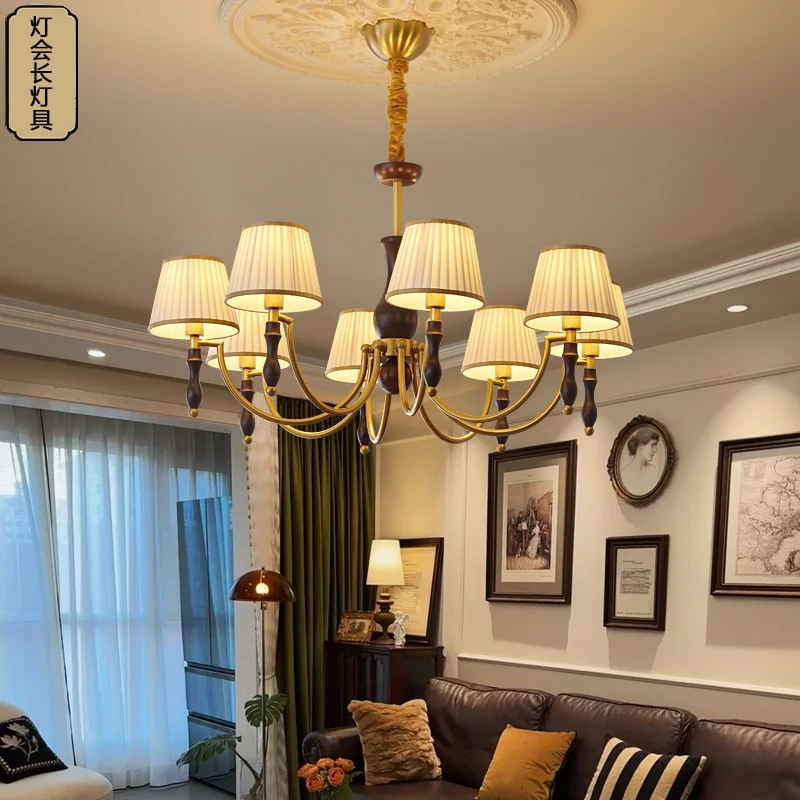 法式中古风吊灯客厅灯中式古典餐厅轻奢美式温馨卧室书房灯5105