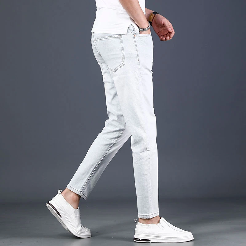 【MR.25】牛仔裤男款高档品牌2023新款灰色复古做旧男士九分裤179