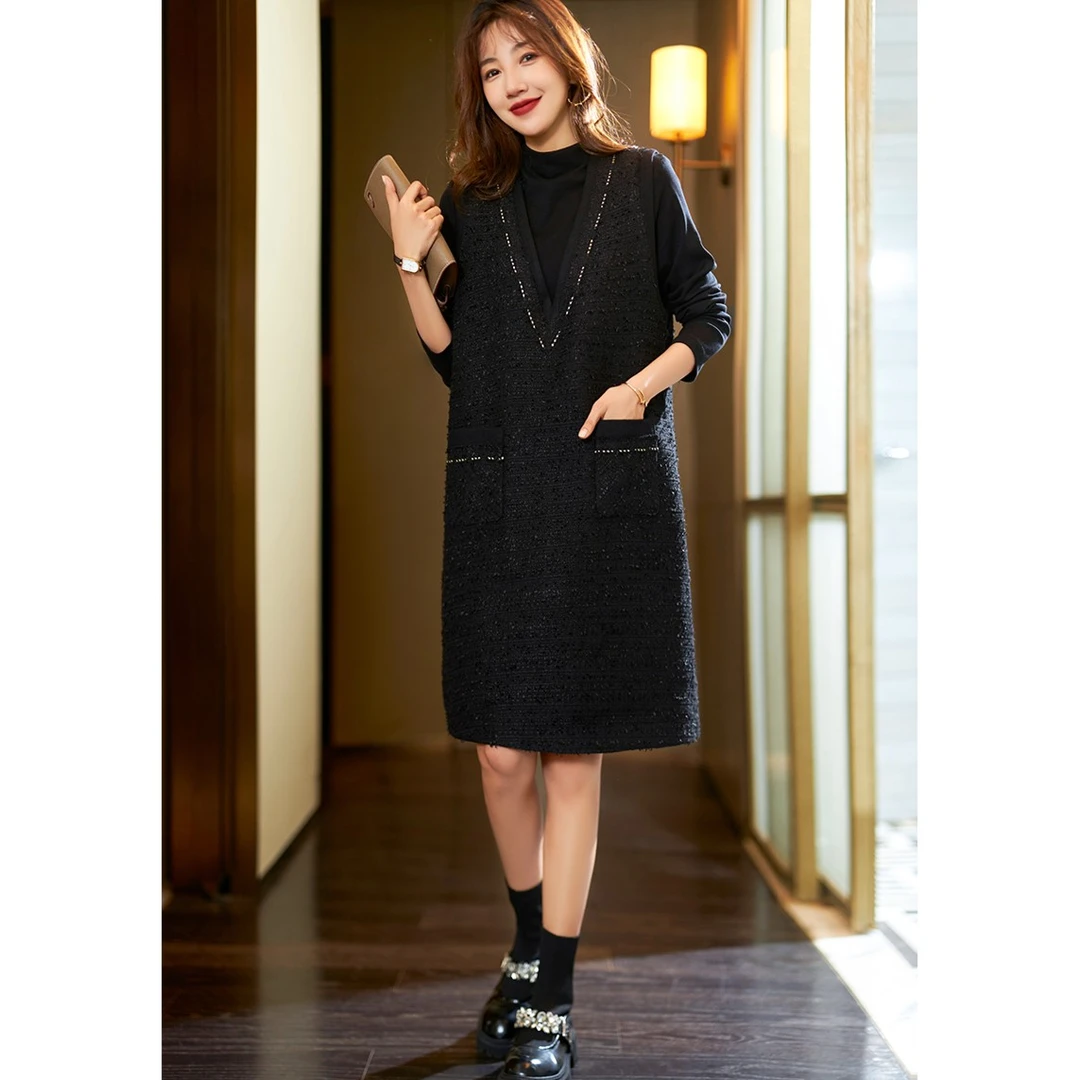 气质女秋季欧洲站大尺码a字裙新款裙子7310CSZ603