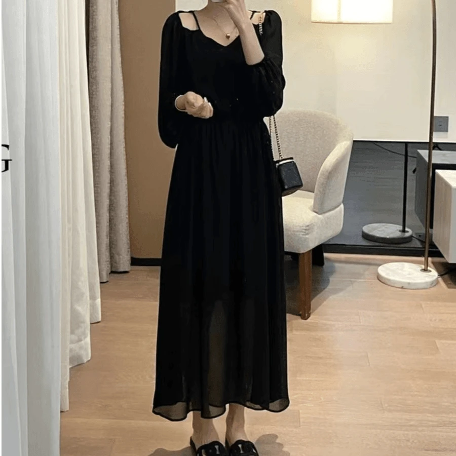 （柚子专属）TC时尚雪纺碎花裙6672