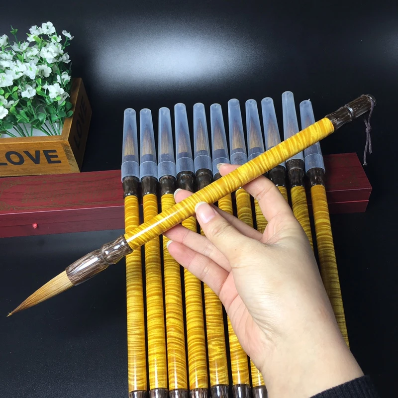 金丝楠木毛笔狼毫兼毫成人初学入门学生文房四宝楷书练字书法国画