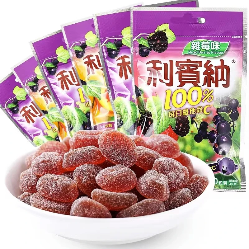 进口利宾纳软糖黑加仑子味水蜜桃味杂莓味