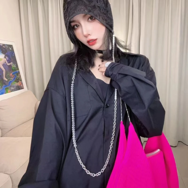 KIMUSSO2023设计师品牌阔型休闲男女同款抽绳衬衣+抽绳短裤套装