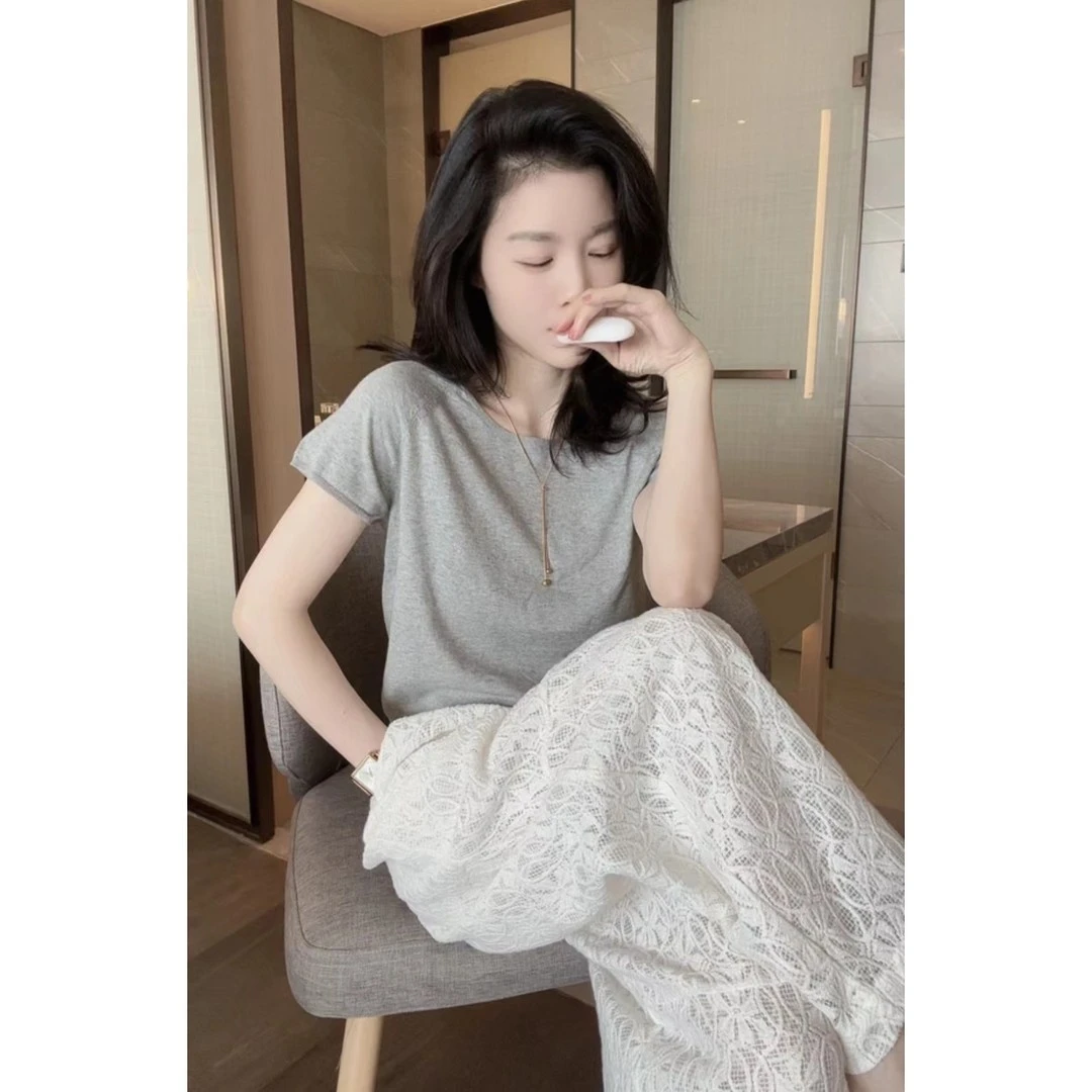 简约圆领插肩袖时尚休闲针织衫S8023