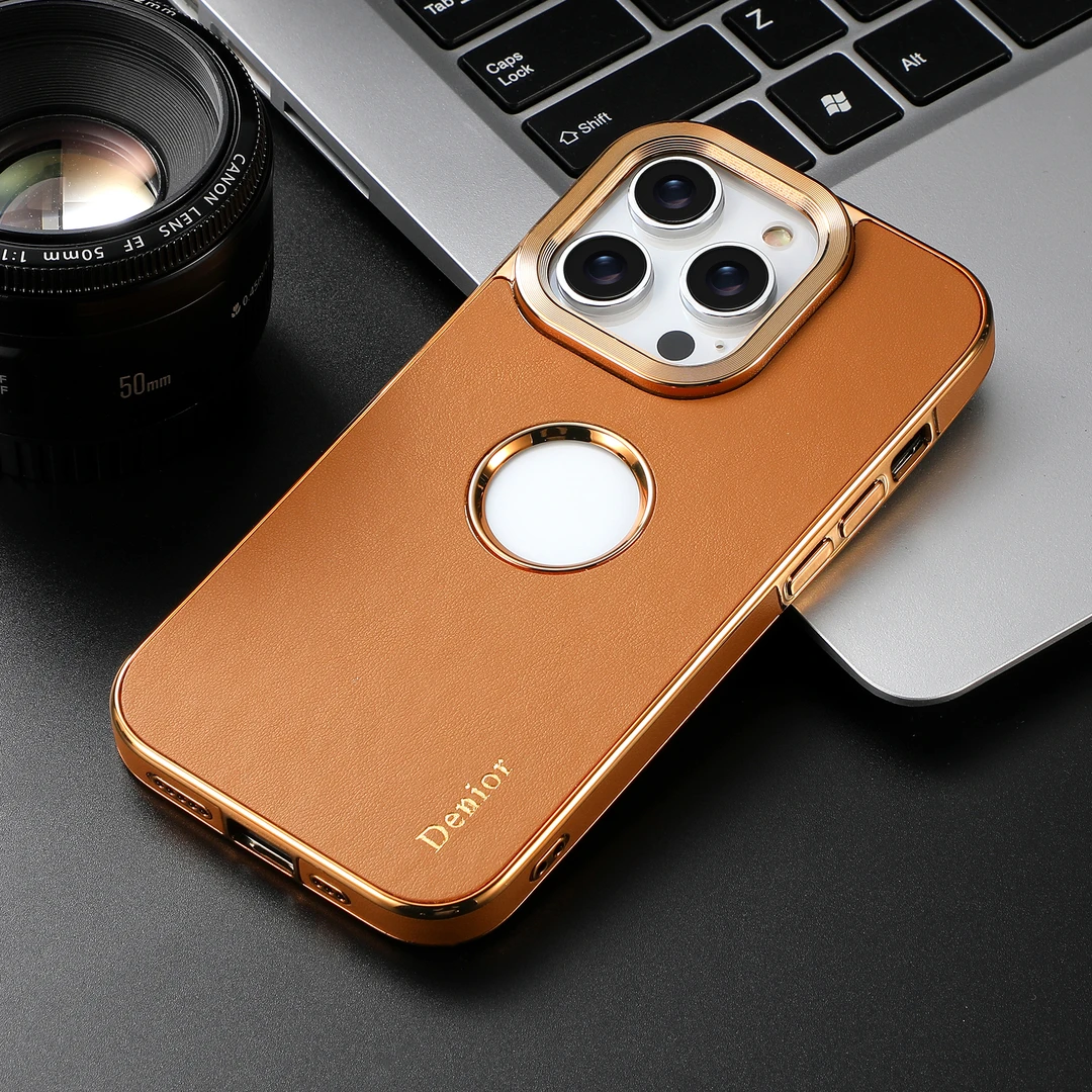 苹果15ProMax真皮手机壳高档商务皮套iPhone14全包13防摔12高级感