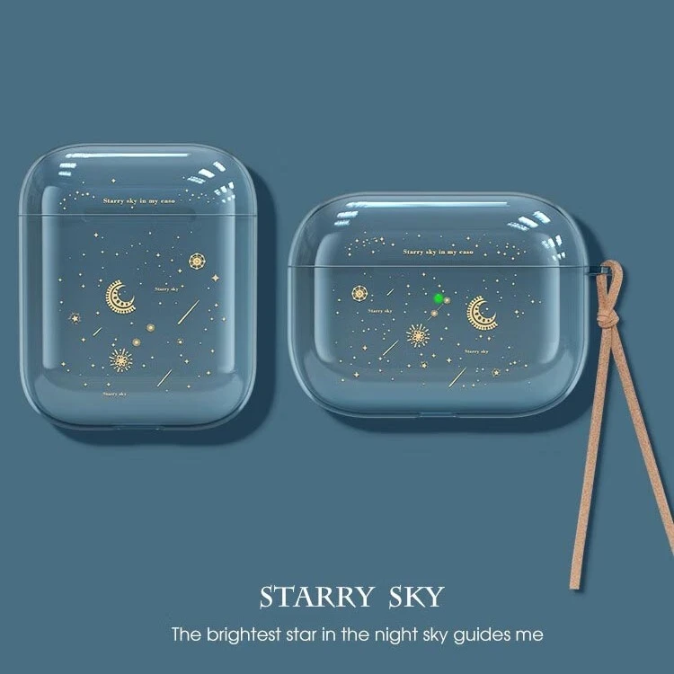 适用苹果耳机套AirPodsPro2保护套创意星空透明软壳1/2/3/4/5代