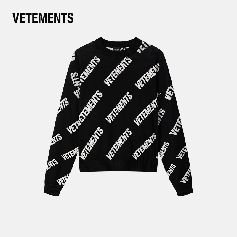 VETEMENTS秋季新款毛衫休闲时尚轻奢潮牌套头圆领针织衫63570305