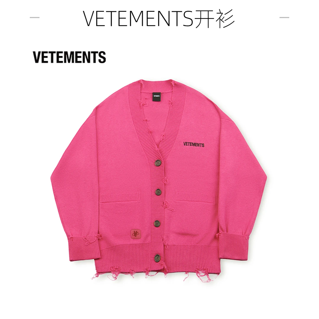 VETEMENTS旗舰店春季新款男女情侣休闲时尚轻奢针织开衫34173005