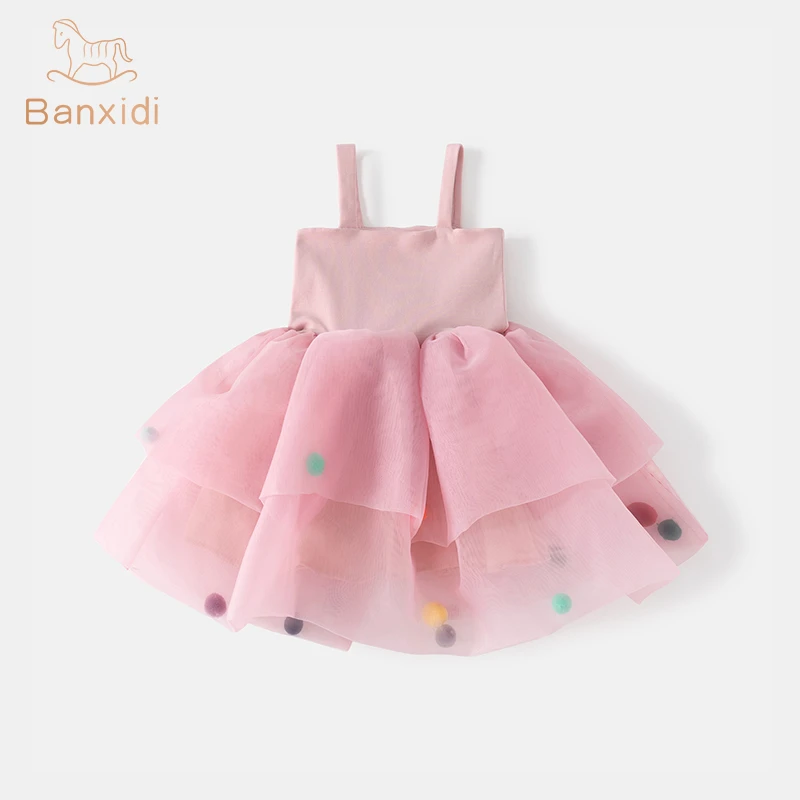 班喜迪女童夏装连衣裙新款洋气儿童公主裙周岁女宝宝蓬蓬纱裙夏季