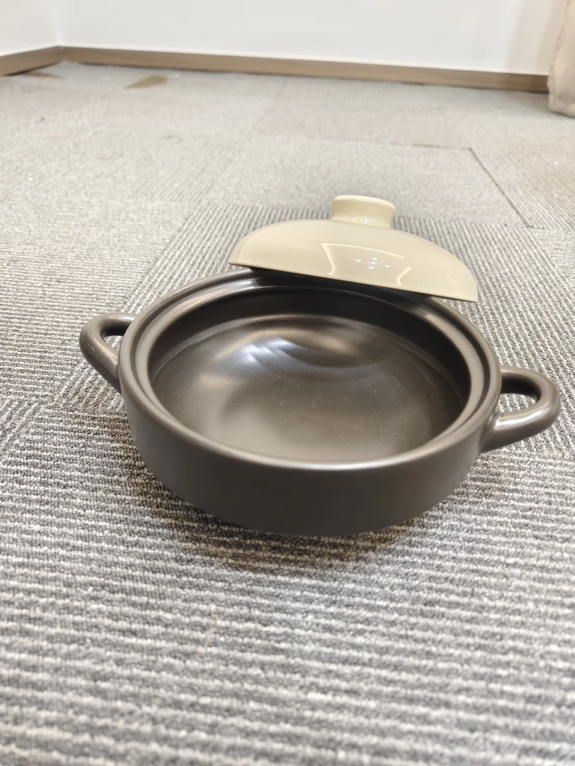 【瑕疵】302黑米色砂锅2.5升干烧锅陶瓷砂锅干烧炖菜陶瓷煲