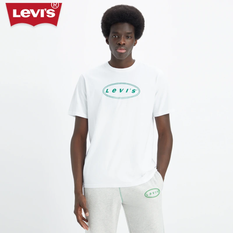 Levi's李维斯男士薄荷曼波静奢风短袖T恤字母圆领上衣16143-1062