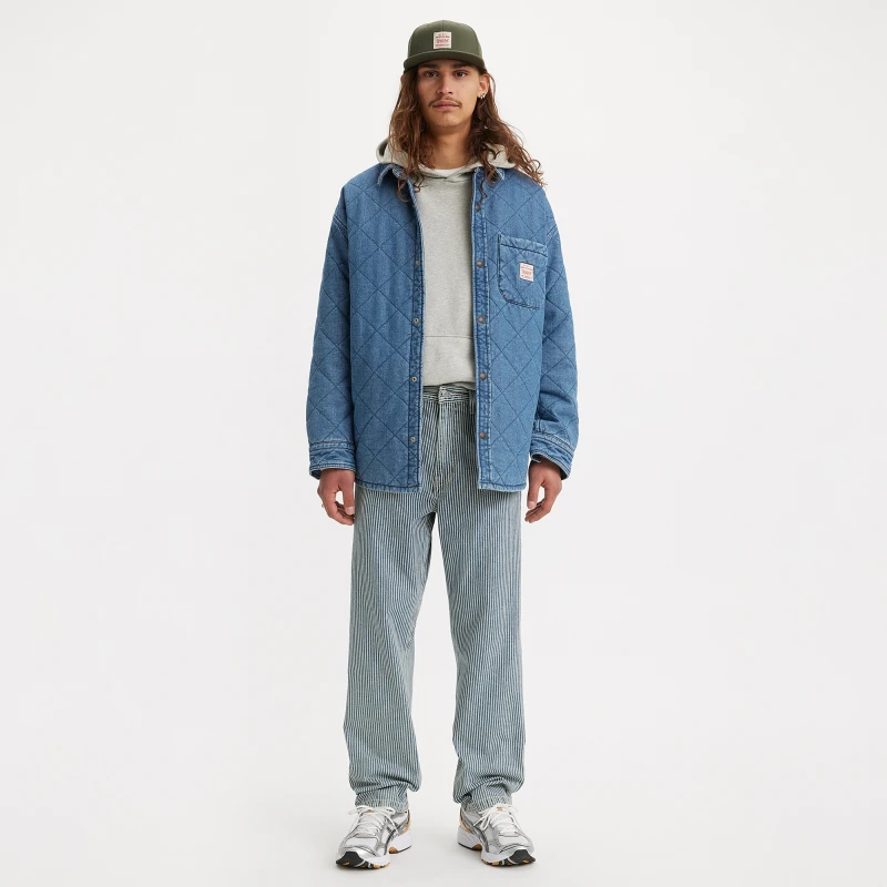 Levi's李维斯秋季男士个性蓝白条纹阔腿568直筒牛仔裤55849-0045