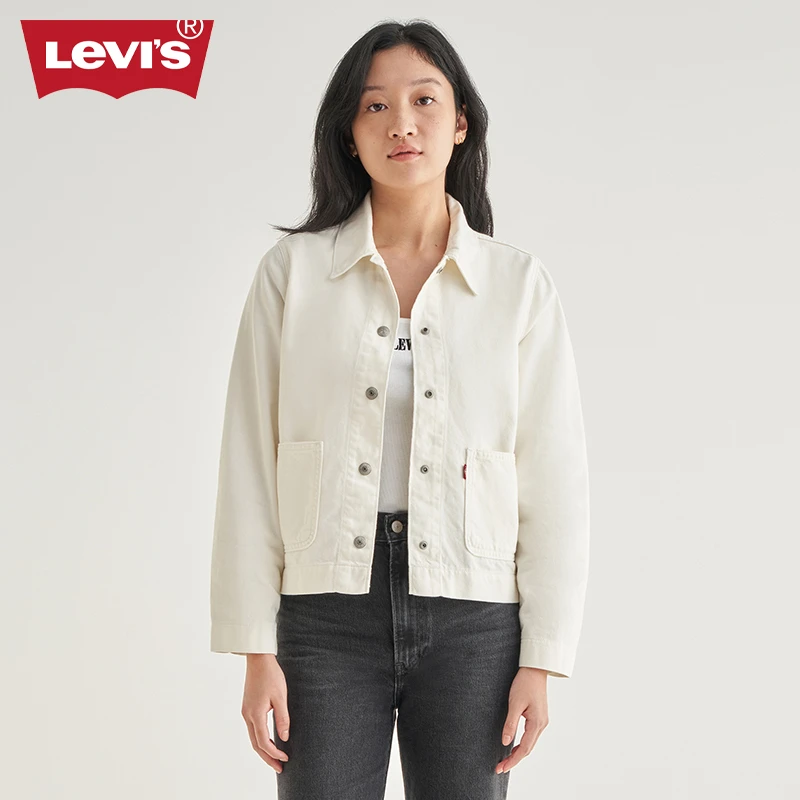 Levi's李维斯女士纯色简约休闲质感百搭纯棉牛仔外套A7440-0002