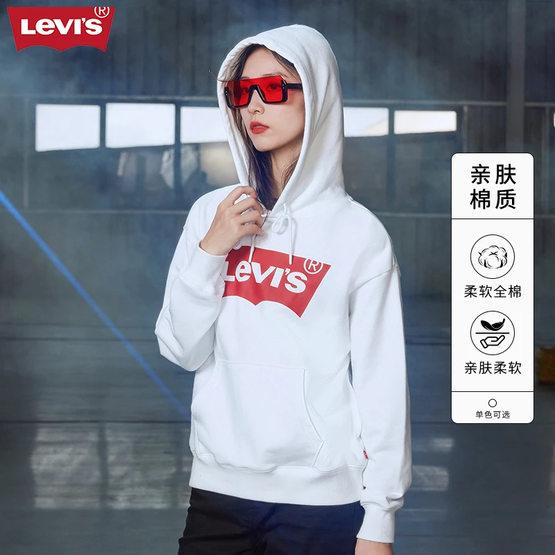 Levi's李维斯春季女士印花连帽宽松休闲户外时尚套头卫衣A4959