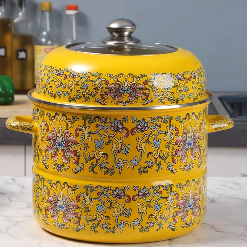 外贸加厚尺寸双耳蒸锅炖锅加高煲汤锅熬中药锅炉通用可视烹饪适用