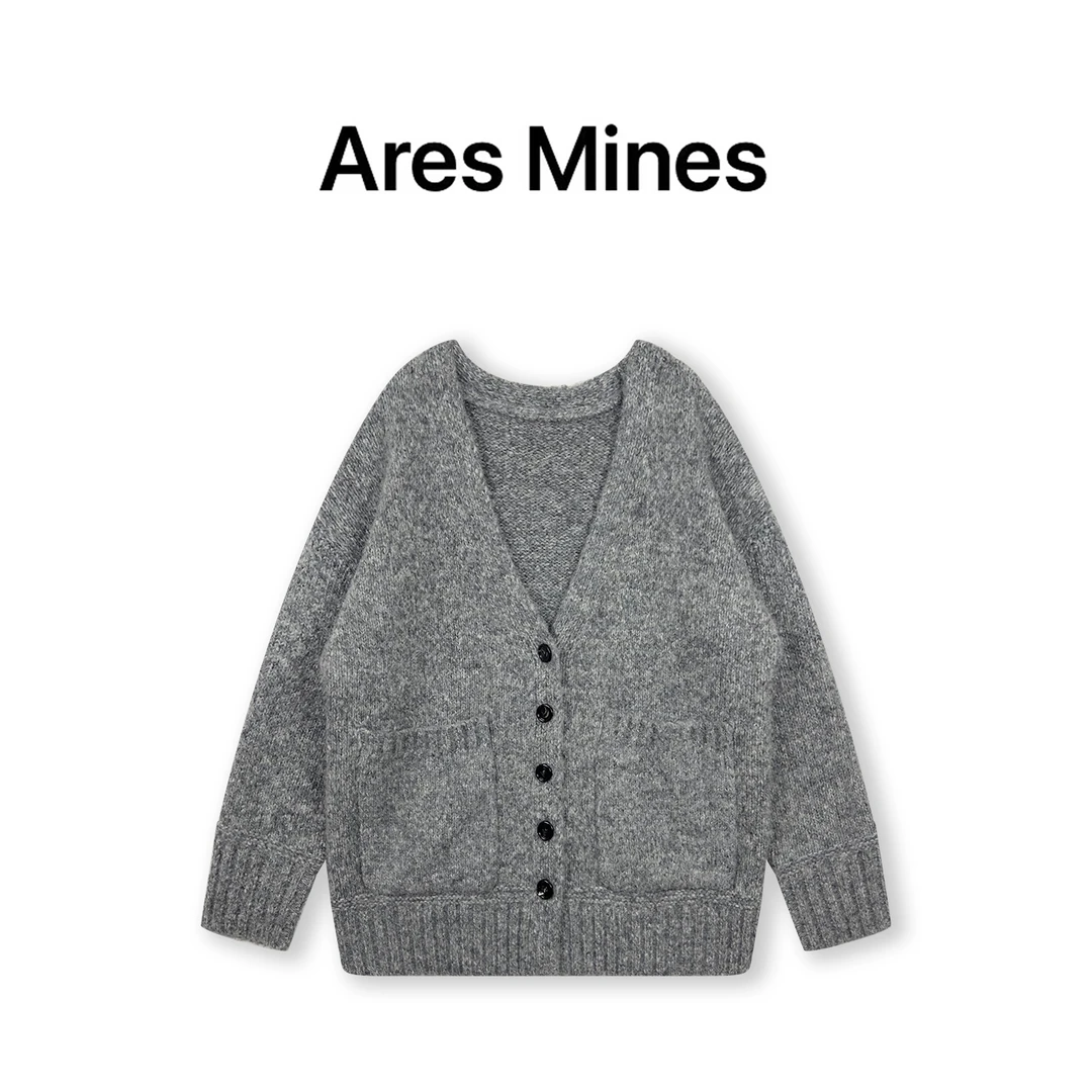 【盛朗熙Ares Mines】懒人救星 日常百搭款v领毛针织开衫