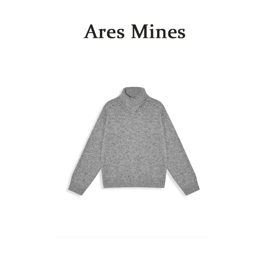 【盛朗熙Ares Mines】小众设计 混色纱线高领针织毛衣