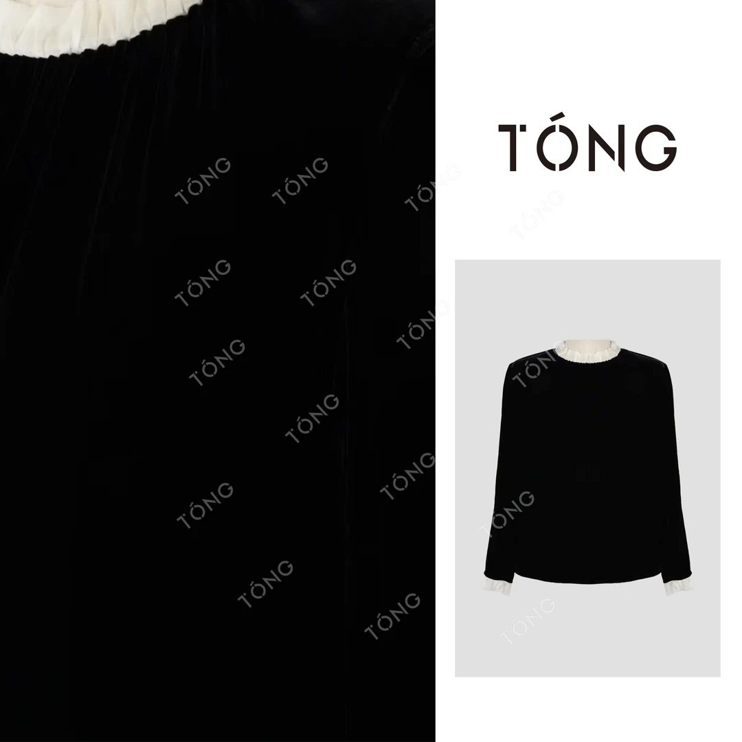 【岑枫】桑蚕丝轻柔简约真丝丝绒打底衫 GD014