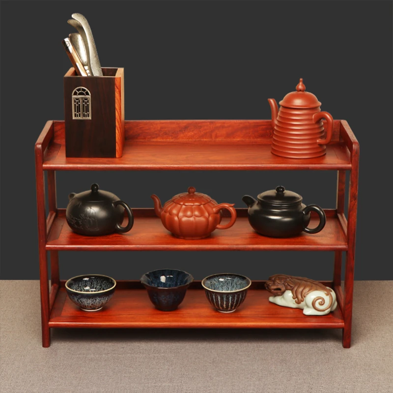 实木博古架桌面茶壶置物架小摆件展示架茶具茶杯收纳架红木多宝阁