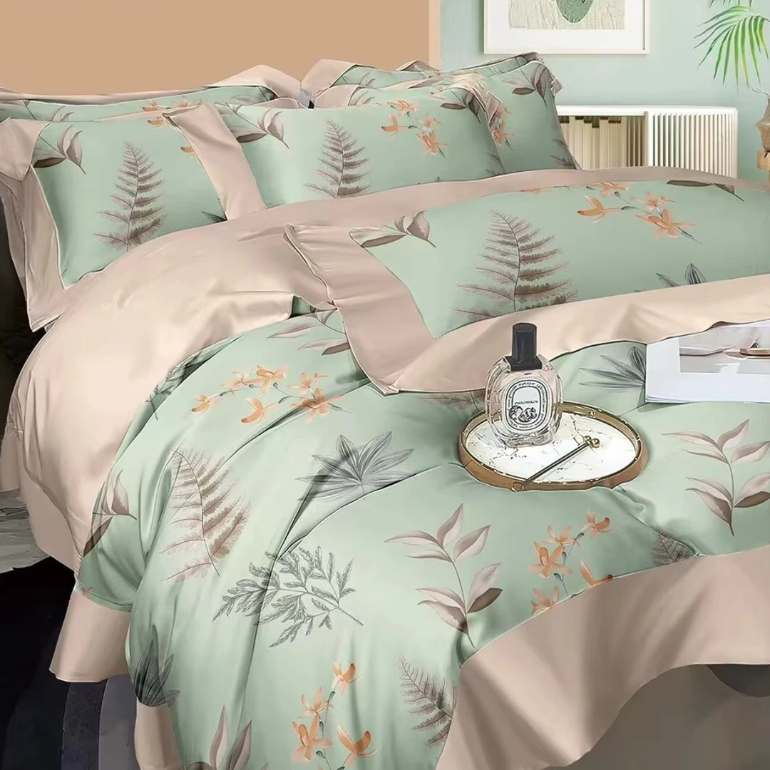 【好温馨专享】高端轻奢纯棉活性印花四件套-相思叶