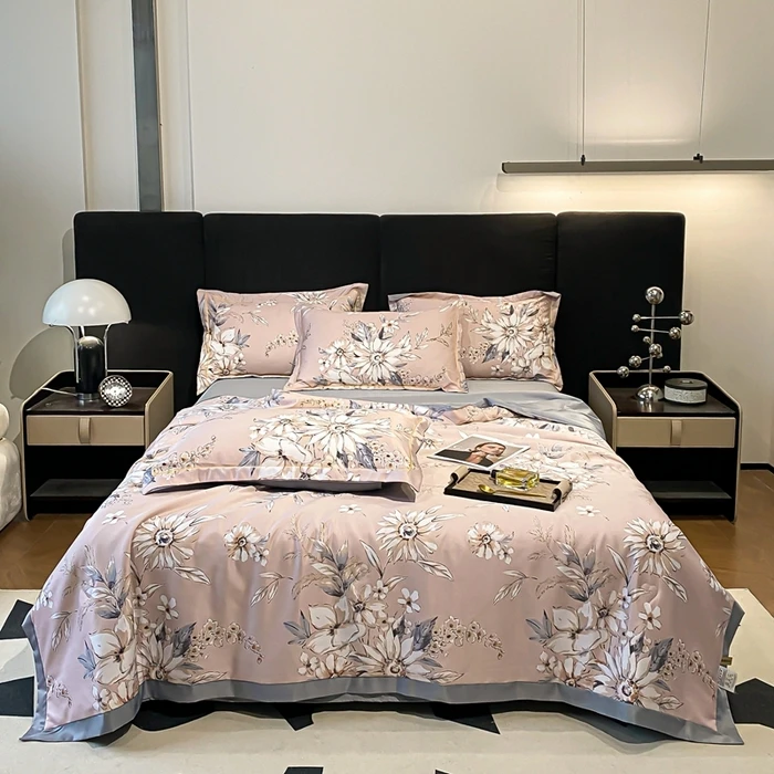 【好温馨专享】 轻奢国风天S丝夏被四件套-古奈豆沙