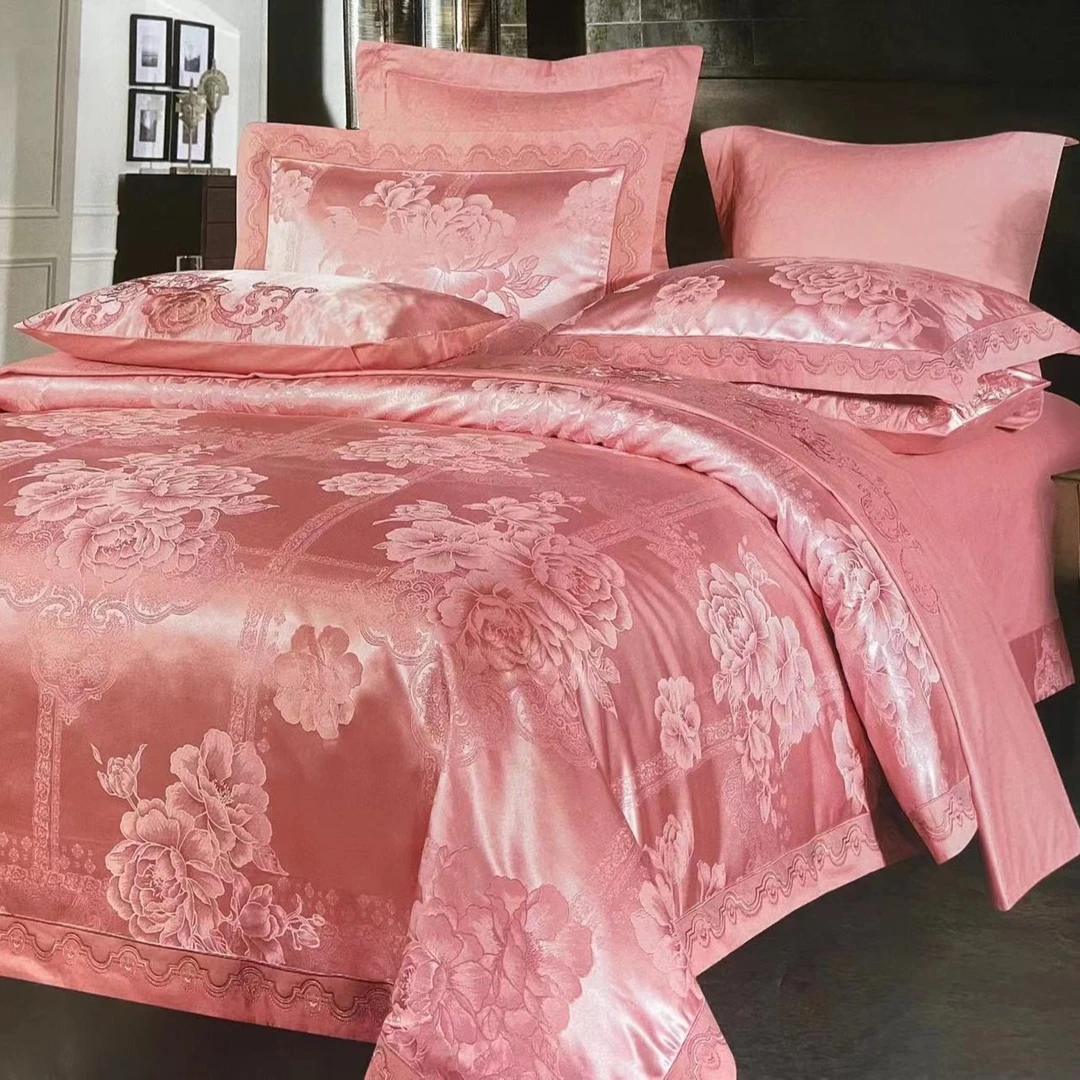 【好温馨专享】 高端欧式7D浮雕镂空贡缎提花刺绣四件套