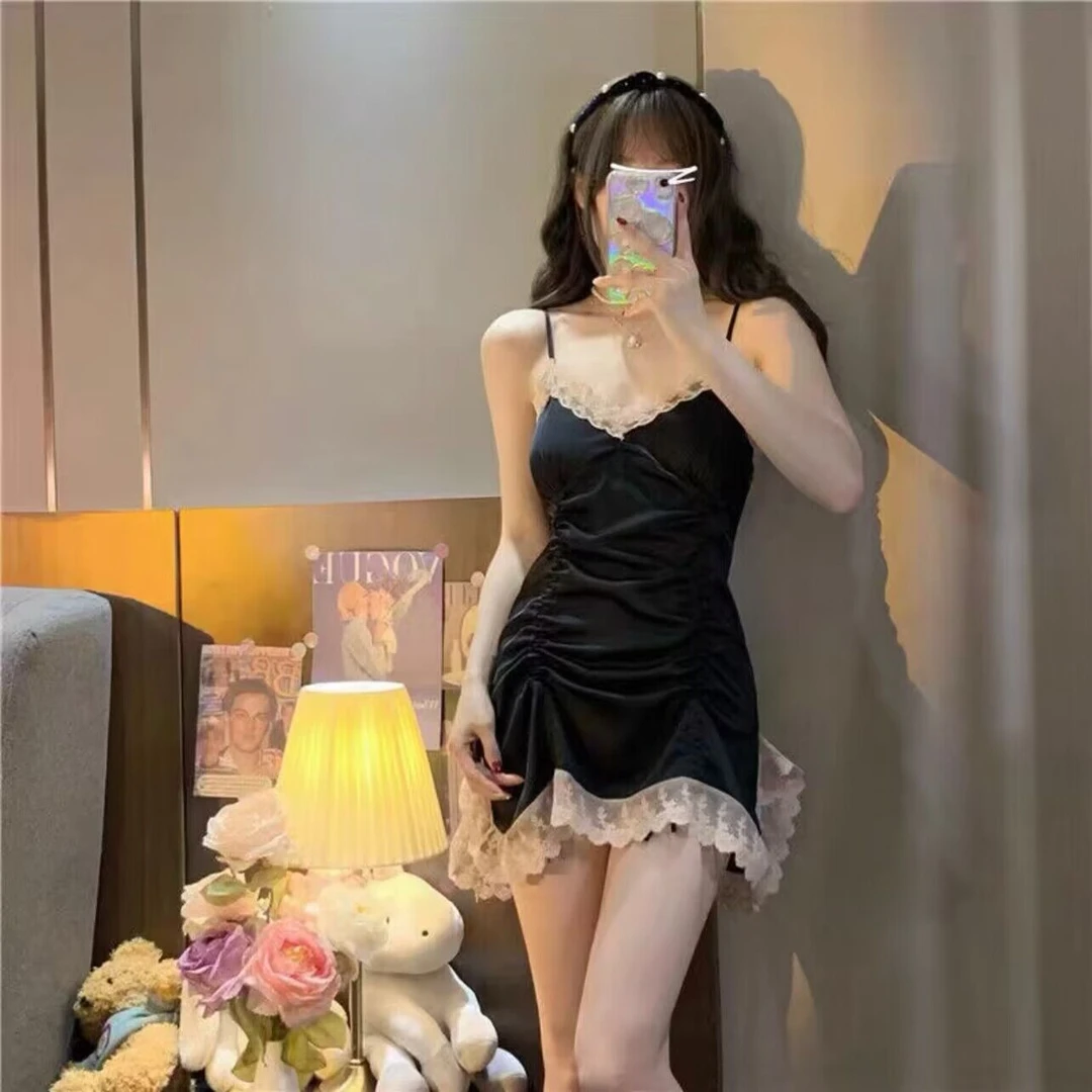 【奶油千层】高定轻奢性感夏季女式睡裙家居服蕾丝纯欲风套头女睡衣