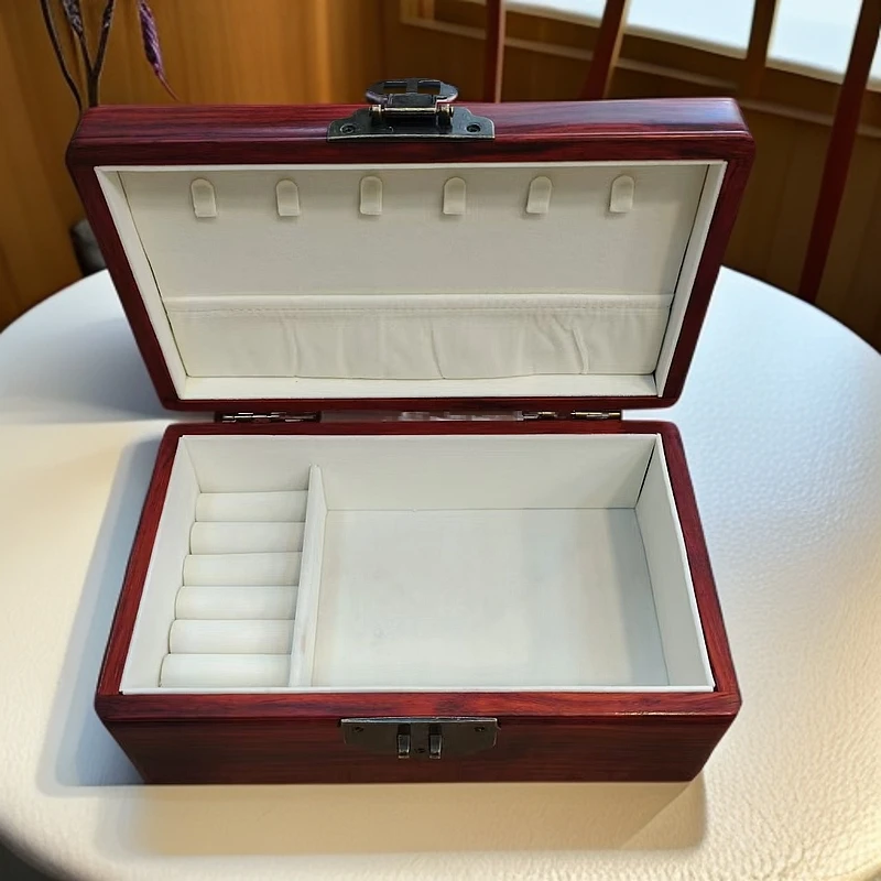 红花梨加绒分格首饰盒25*15*10cm