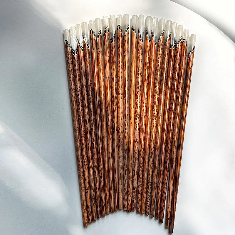 天然椰子木筷子10双家用餐厅民宿高档新款贝壳镶嵌不上漆不打蜡