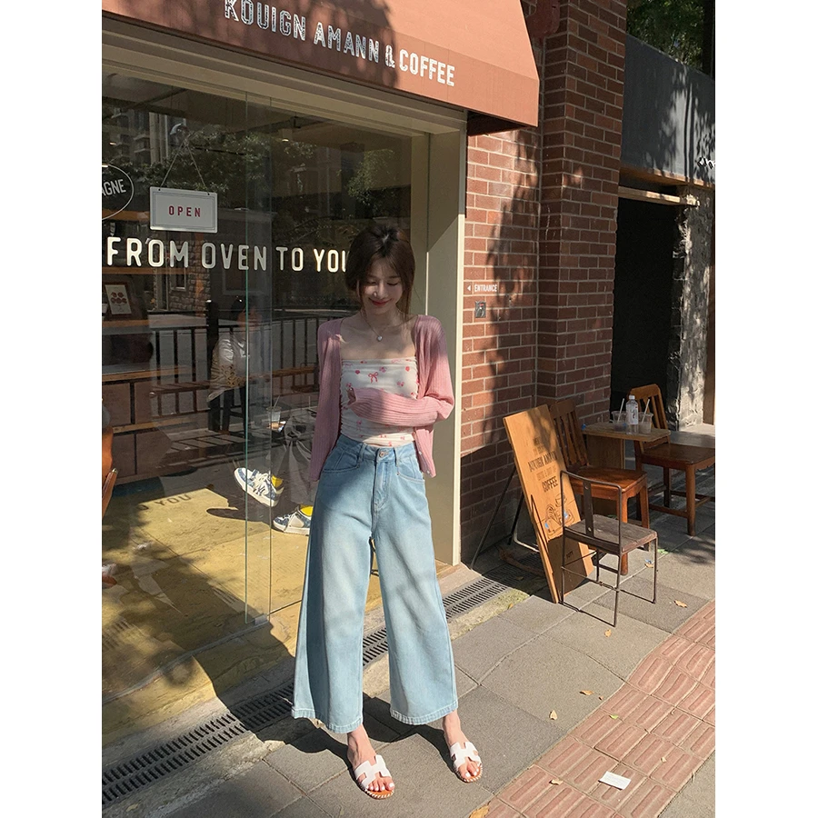 张贝贝   “棉中及品”长绒棉 莱赛尔天丝九分杜邦牛仔裤