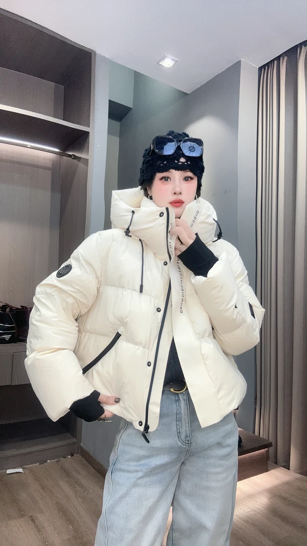 【YUAN JIE】欧货羽绒服女泡芙短款加厚新款连帽宽松时尚保暖外套