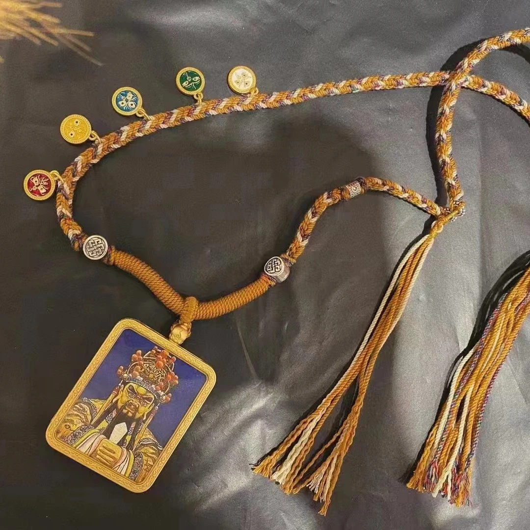 五台五爷唐卡佛牌五台山两面文殊生肖挂饰吊坠12生肖十二生肖