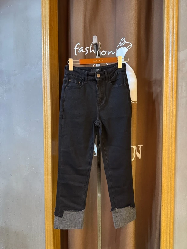 麦寻女装专柜正品薄绒直筒裤 KCNLP037