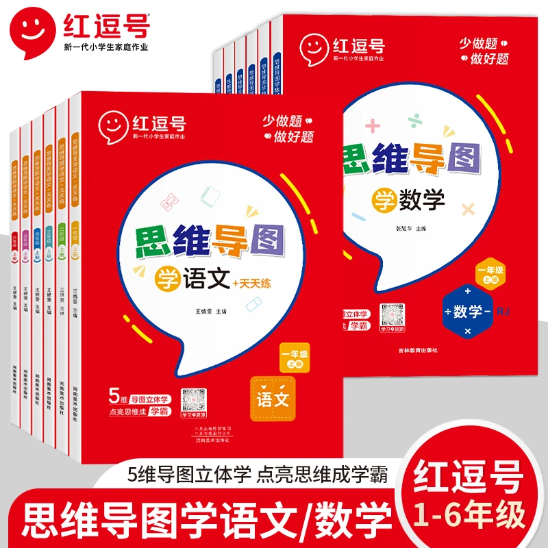 荣恒【思维导图】人教版小学生1-6上册语数资料图解方法技巧