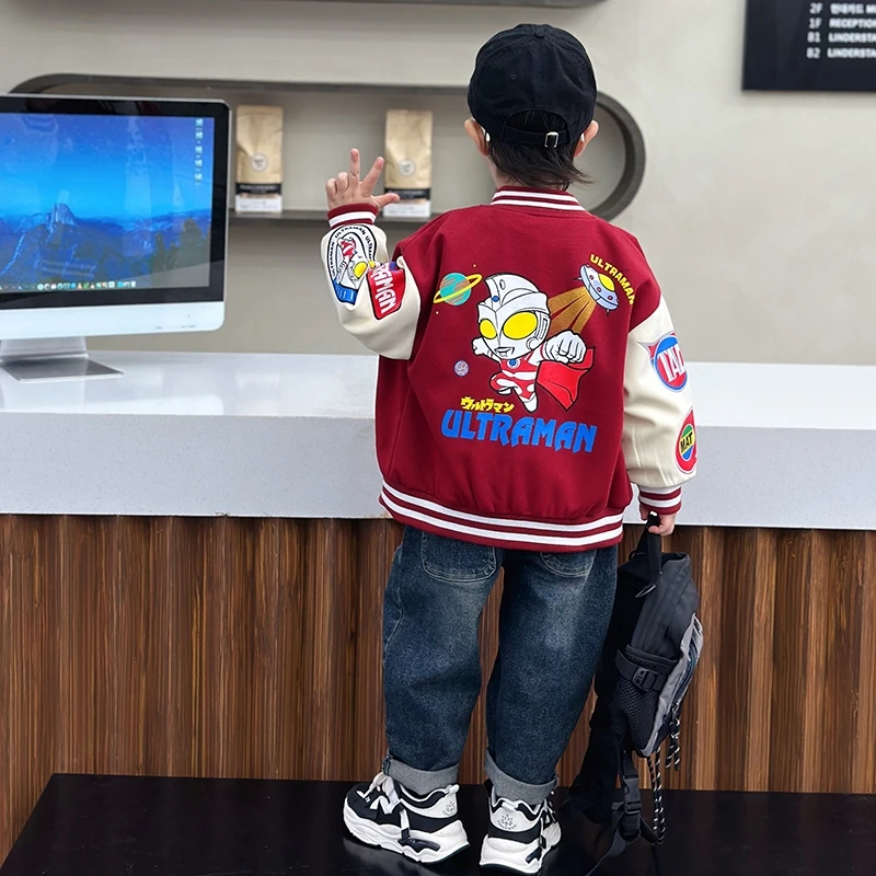 奥特曼男童棒球服春装外套2024新款儿童宝宝夹克洋气春秋款上衣潮