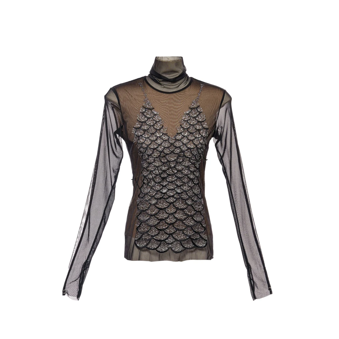 设计师秀场时尚轻奢高级气质显瘦上衣打底衫 （麟游）  X1627  S